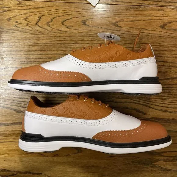 Puma Men's Arnold Palmer Golf Shoes Size 9 - 12 White Leather Brown - Picture 3 of 8